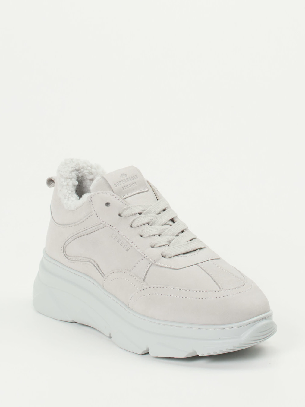 Copenhagen – Chunky Sneaker aus Nubukleder hellgrau