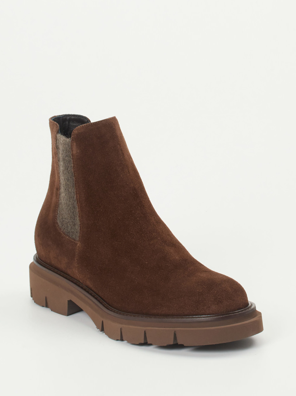 Mannori – Chelsea Boots aus Veloursleder braun