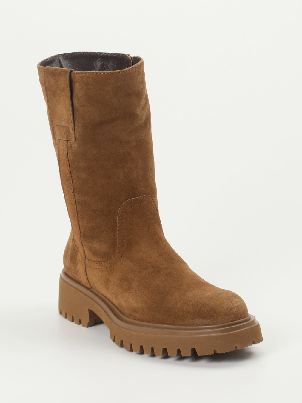 Konstantin Starke – Chunky Boots aus Veloursleder Braun