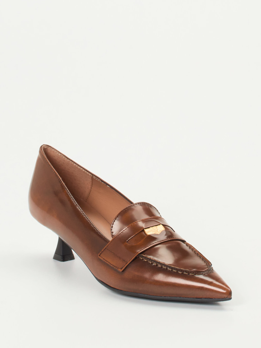 Konstantin Starke – Loafer-Pumps aus Hochglanzleder braun