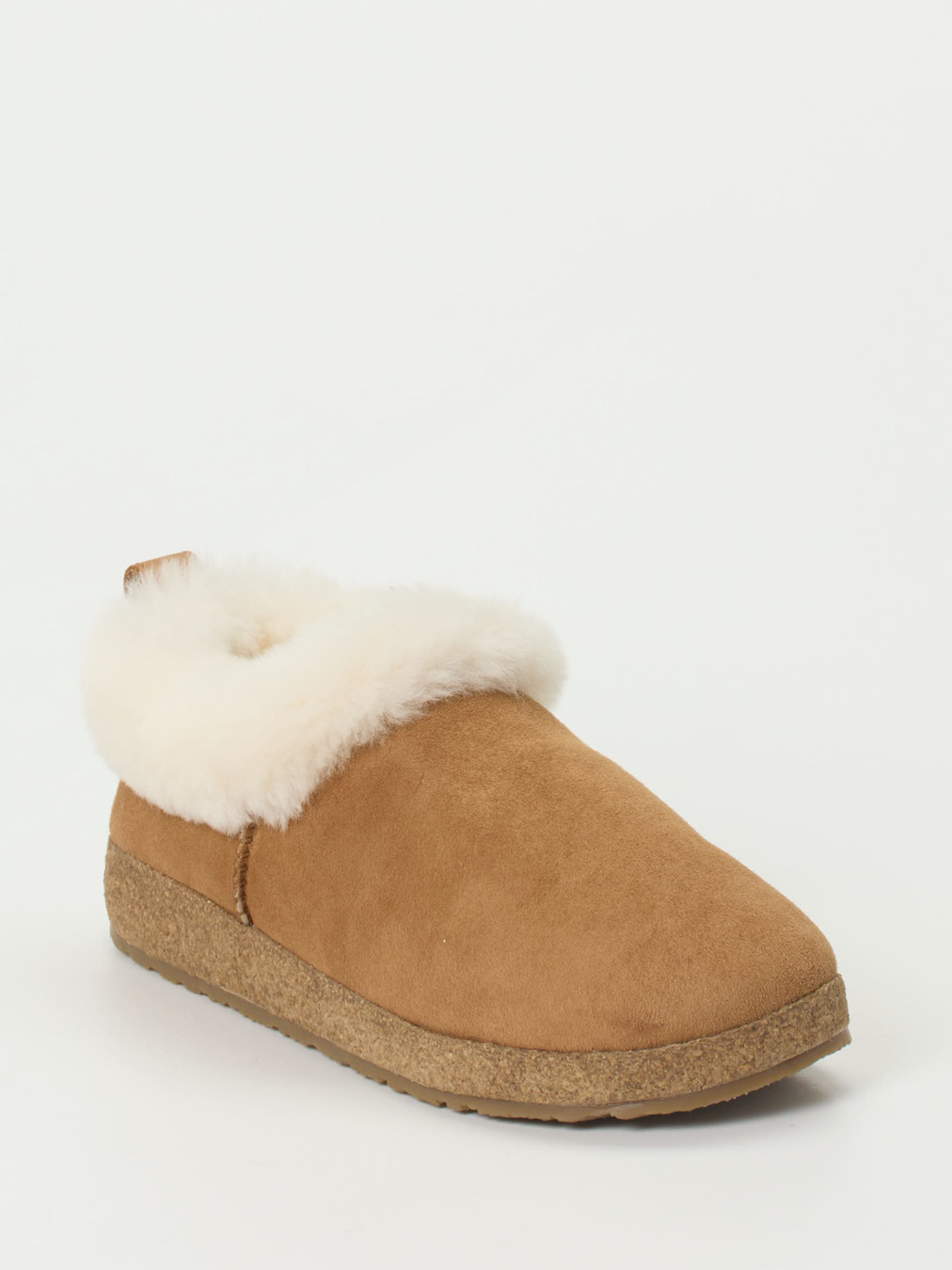 Haflinger – Hausschuhe aus Veloursleder camelbraun