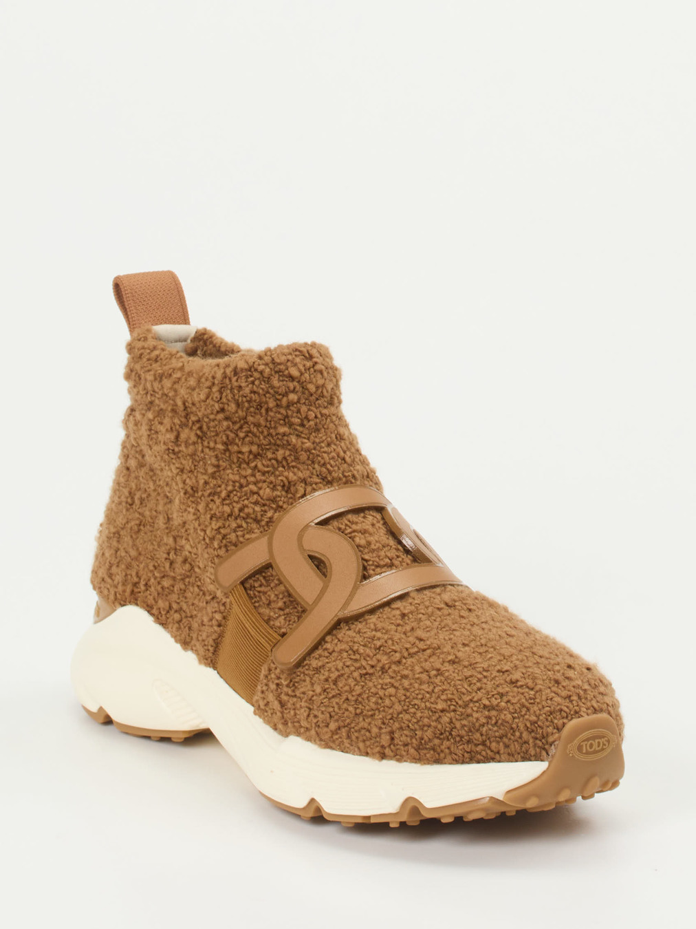 Tod's – Sneaker aus Teddy-Textil in Karamellbraun