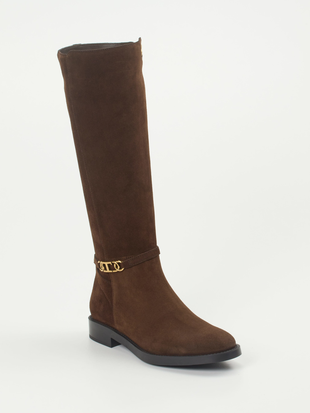Tod's – Kniehohe Stiefel aus Veloursleder braun