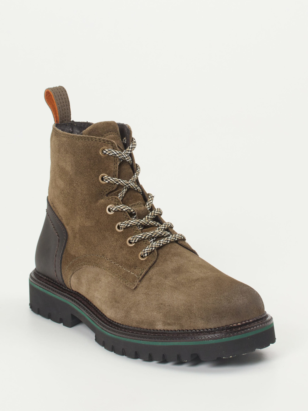 Ambitious – Schnürboots aus Veloursleder olivbraun