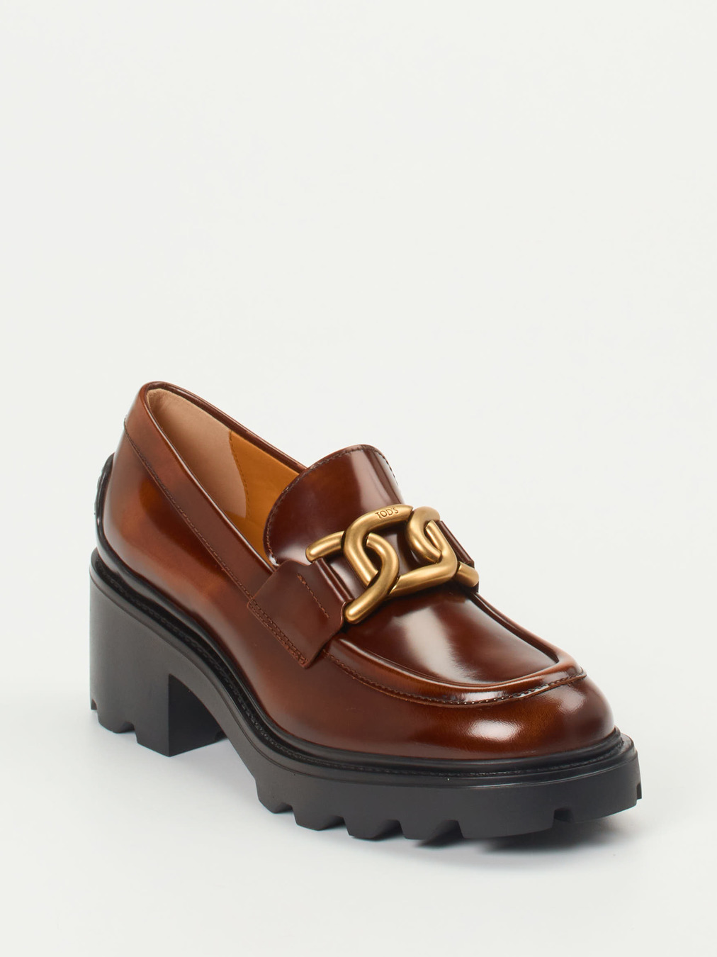 Tod's – Chunky Loafer aus Kalbleder Kastanienbraun