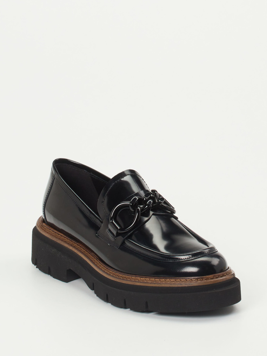 Mannori – Chunky-Loafer aus Hochglanzleder schwarz