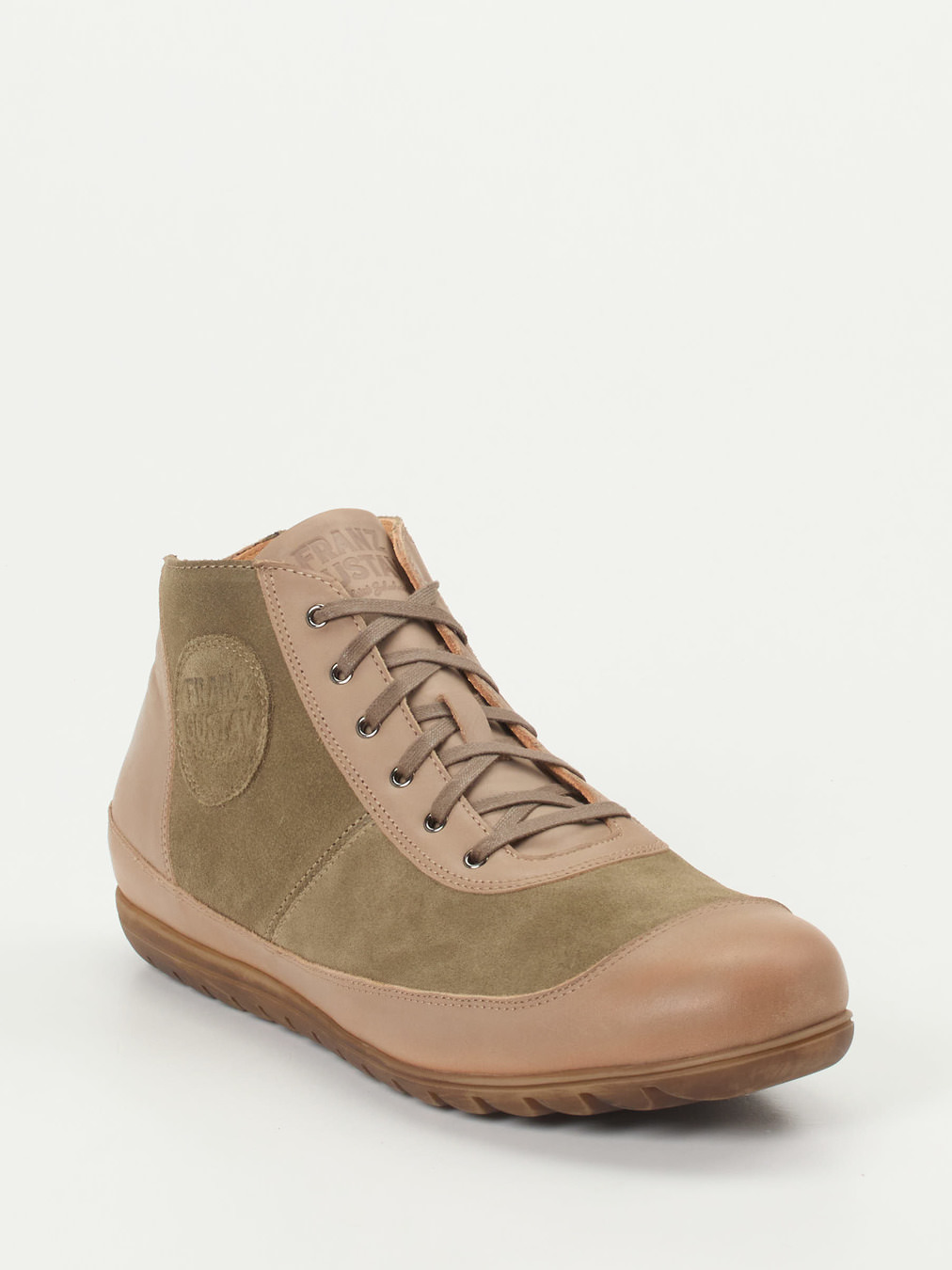 Franz Gustav – Mid-Top Sneaker aus Veloursleder taupe