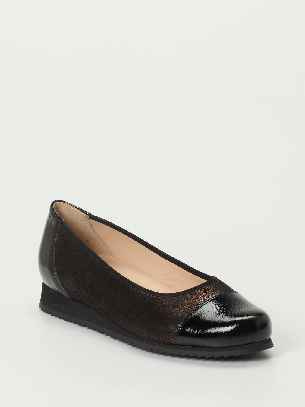 Hassia – Komfort-Ballerinas aus Metallicleder braun