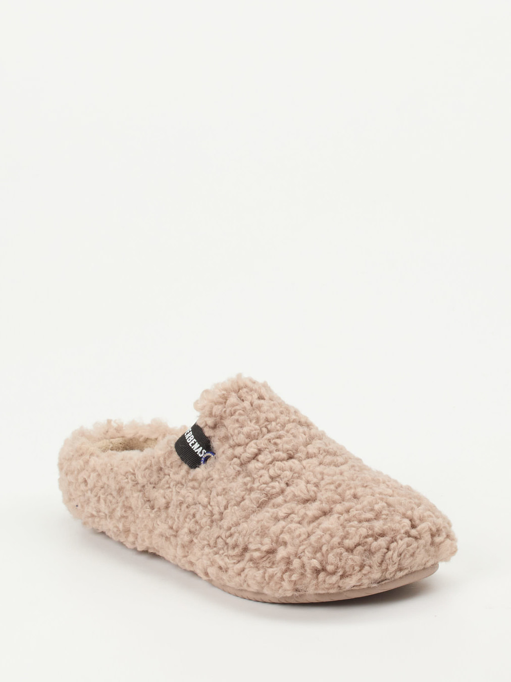 Verbenas – Pantoffeln aus Textilfell in Beigebraun