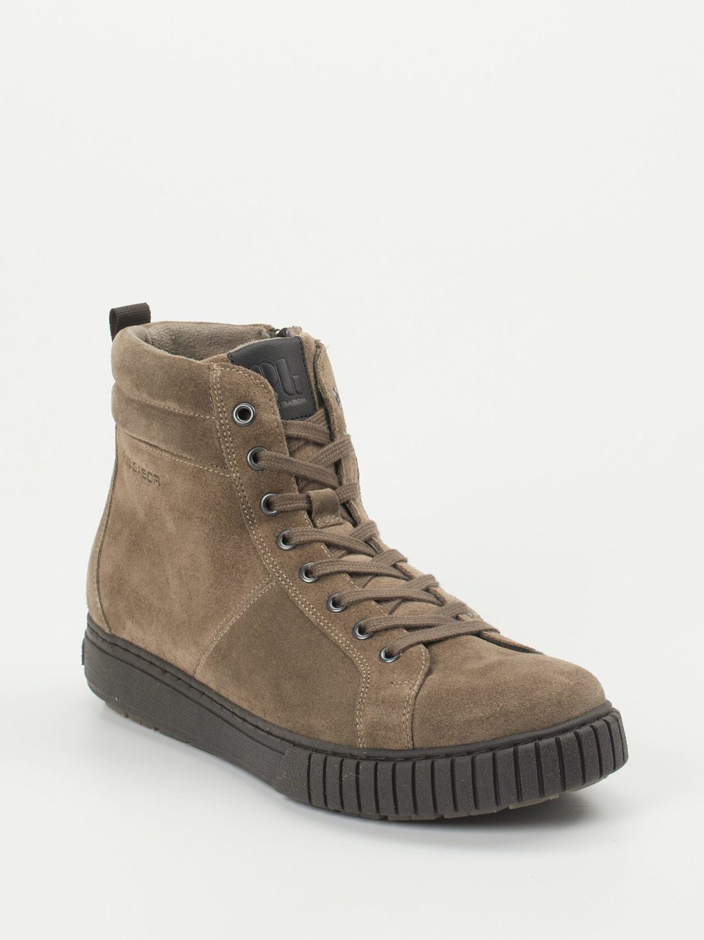 Pius Gabor – High-Top-Sneaker aus Veloursleder taupe