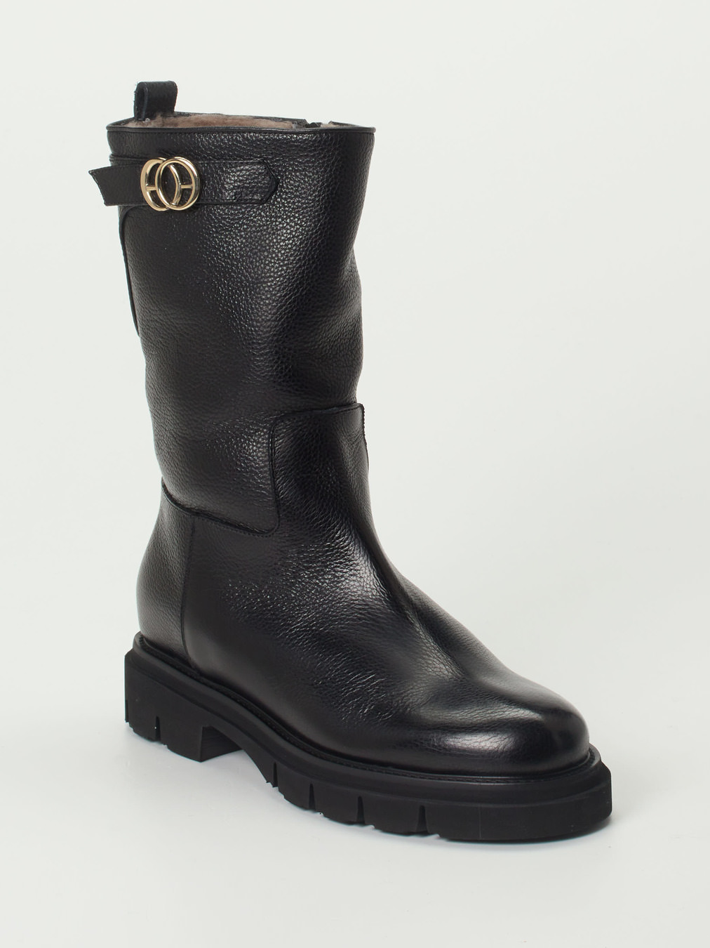 Mannori – Stiefel aus Kalbleder schwarz genarbt