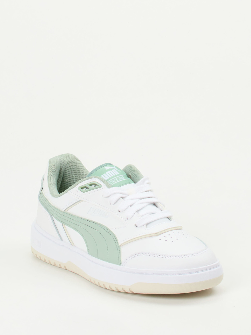 Puma – Sneaker aus Leder Weiß Salbeigrün