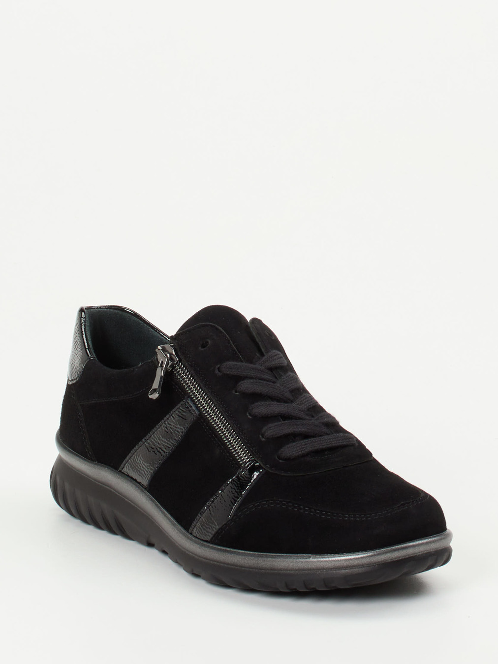 Semler – Komfort-Sneaker aus Veloursleder Schwarz