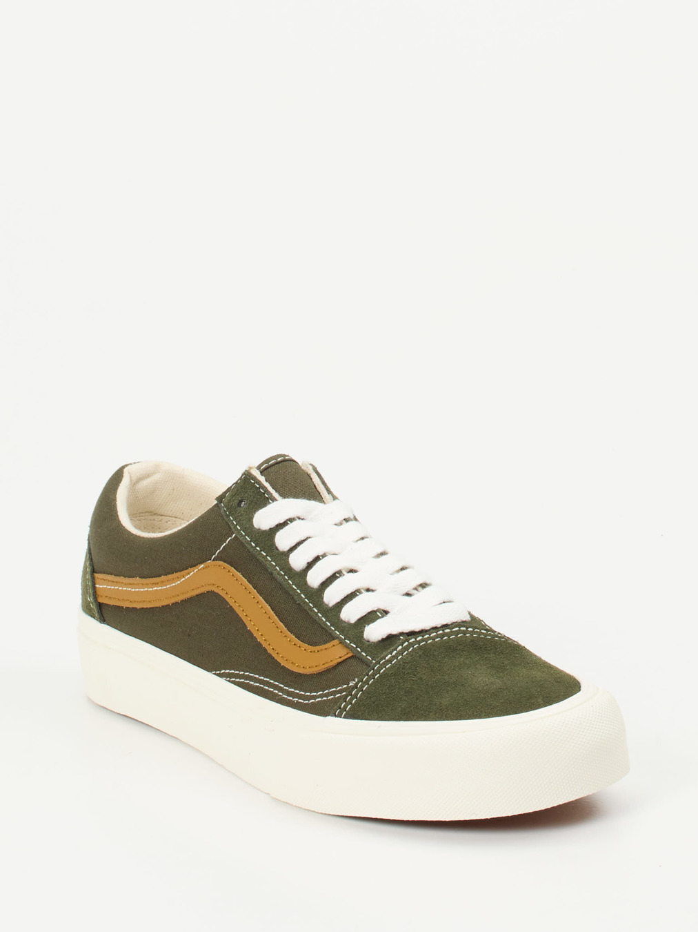 Vans – Sneaker aus Veloursleder in Olivgrün