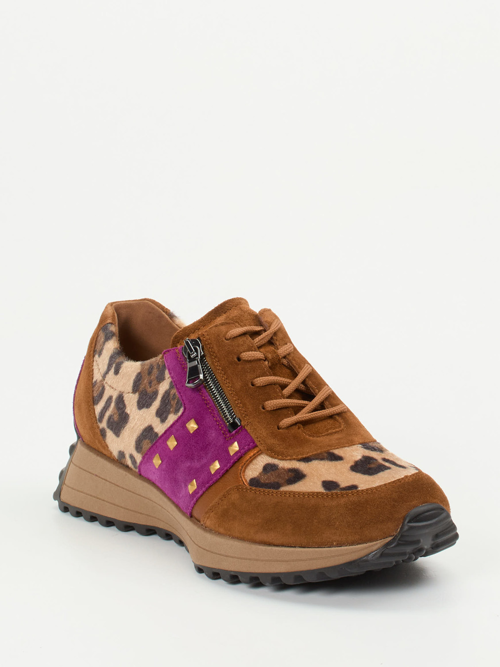 Waldläufer – Sneaker aus Veloursleder mit Leoprint