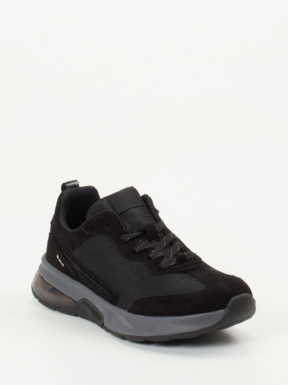 Gabor Comfort – Sneaker aus Veloursleder und Mesh schwarz