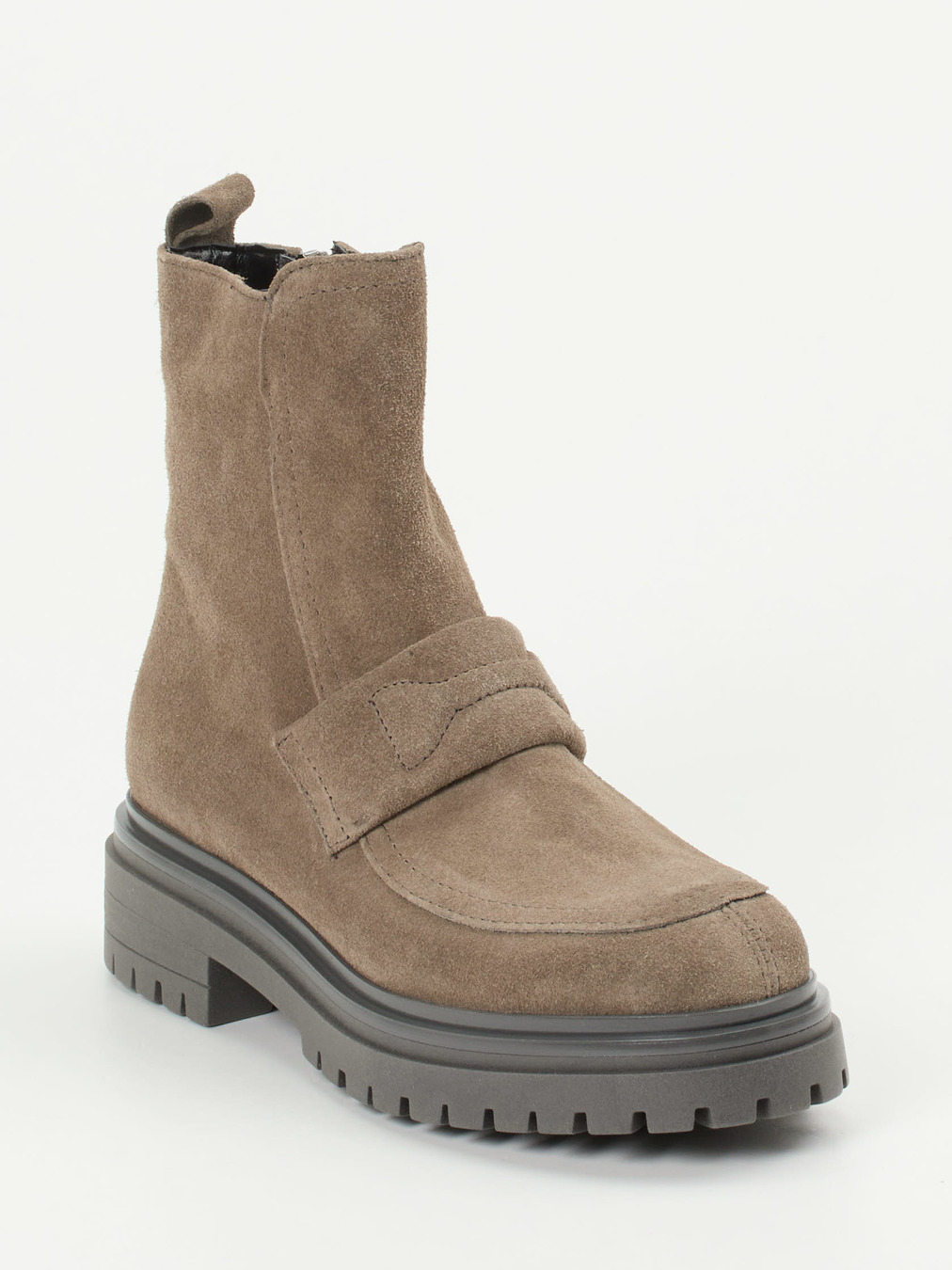 Andrea Puccini – Stiefeletten aus Veloursleder Taupe