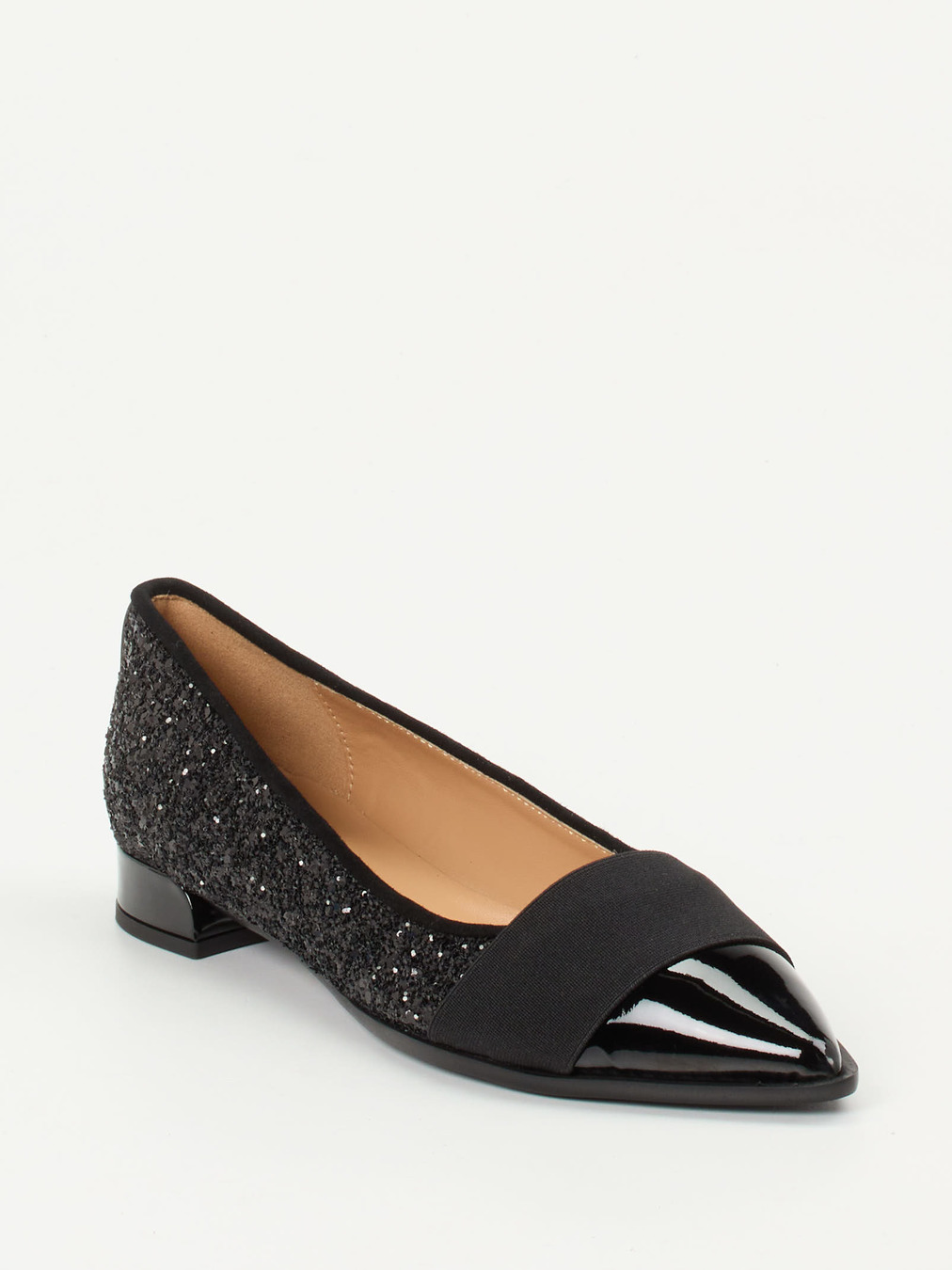 Andrea Puccini – Ballerinas aus Metallicleder Schwarz