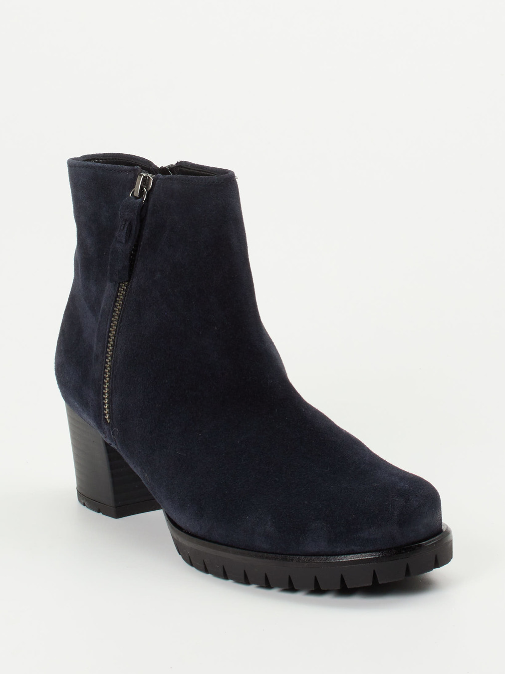 Gabor Comfort – Stiefelette aus Veloursleder dunkelblau