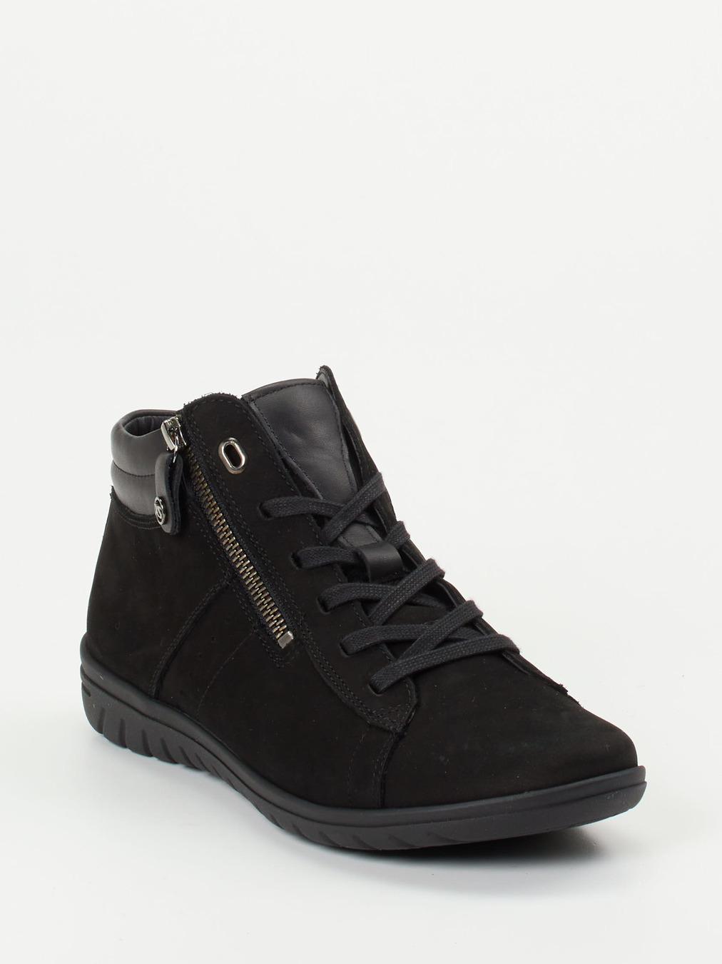 Hartjes – Schnürstiefelette aus Nubukleder schwarz