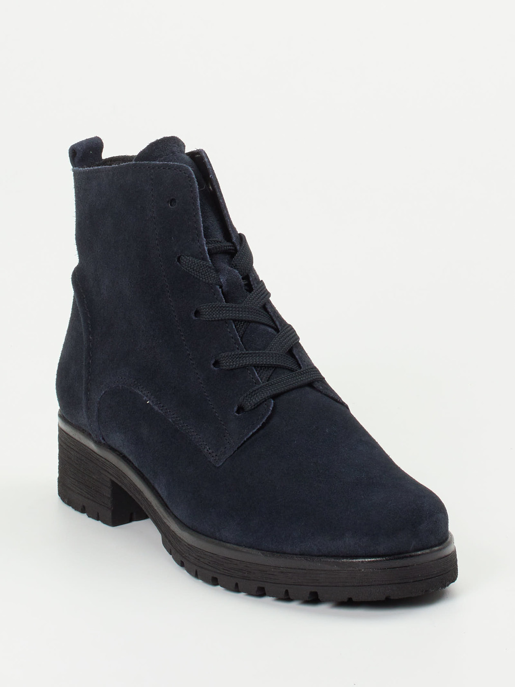 Gabor Comfort – Schnürboots aus Veloursleder Dunkelblau