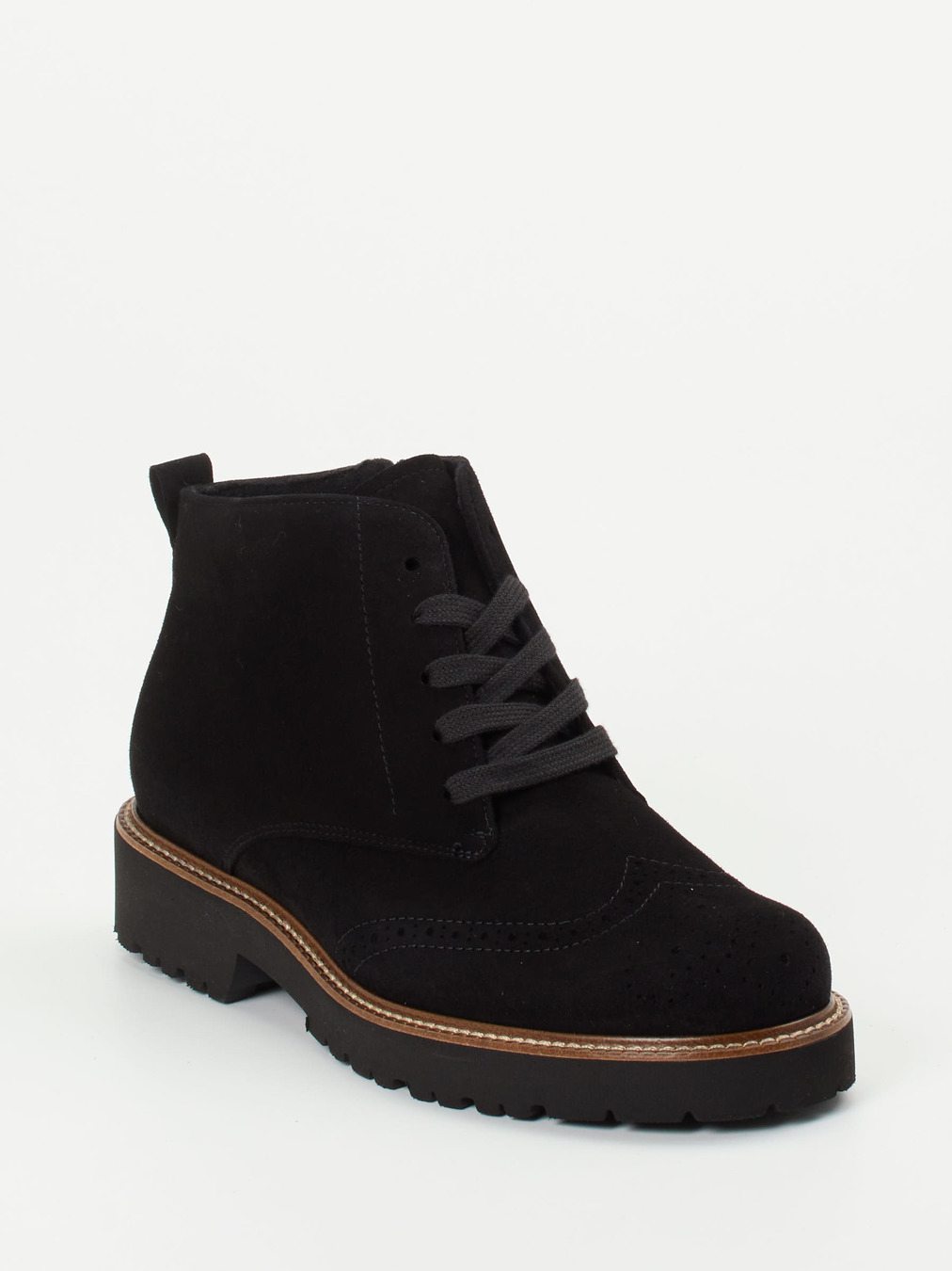 Semler – Schnürboots aus Veloursleder Schwarz