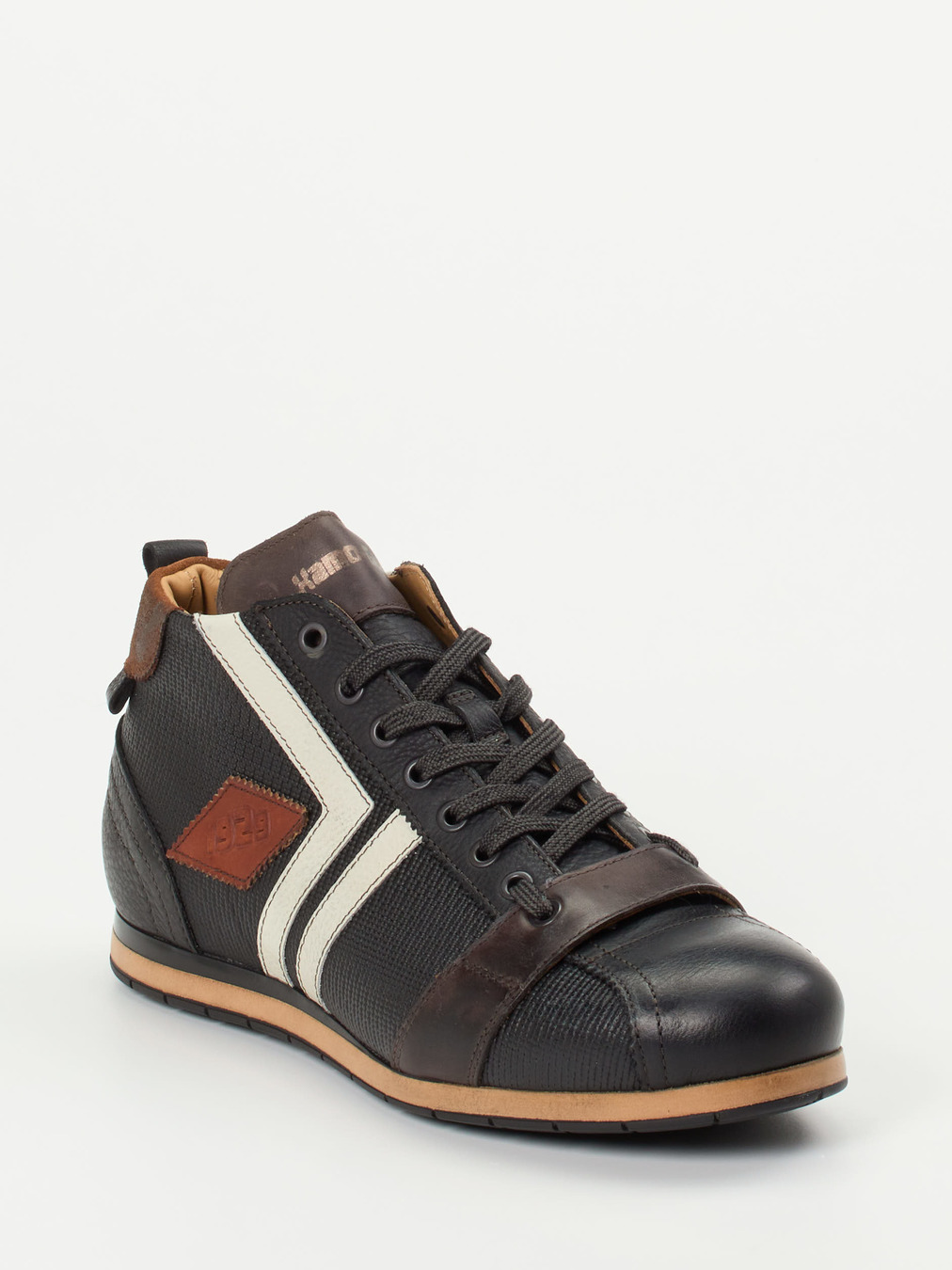 Kamo Gutsu – Mid-Top-Sneaker aus Kalbleder schwarz