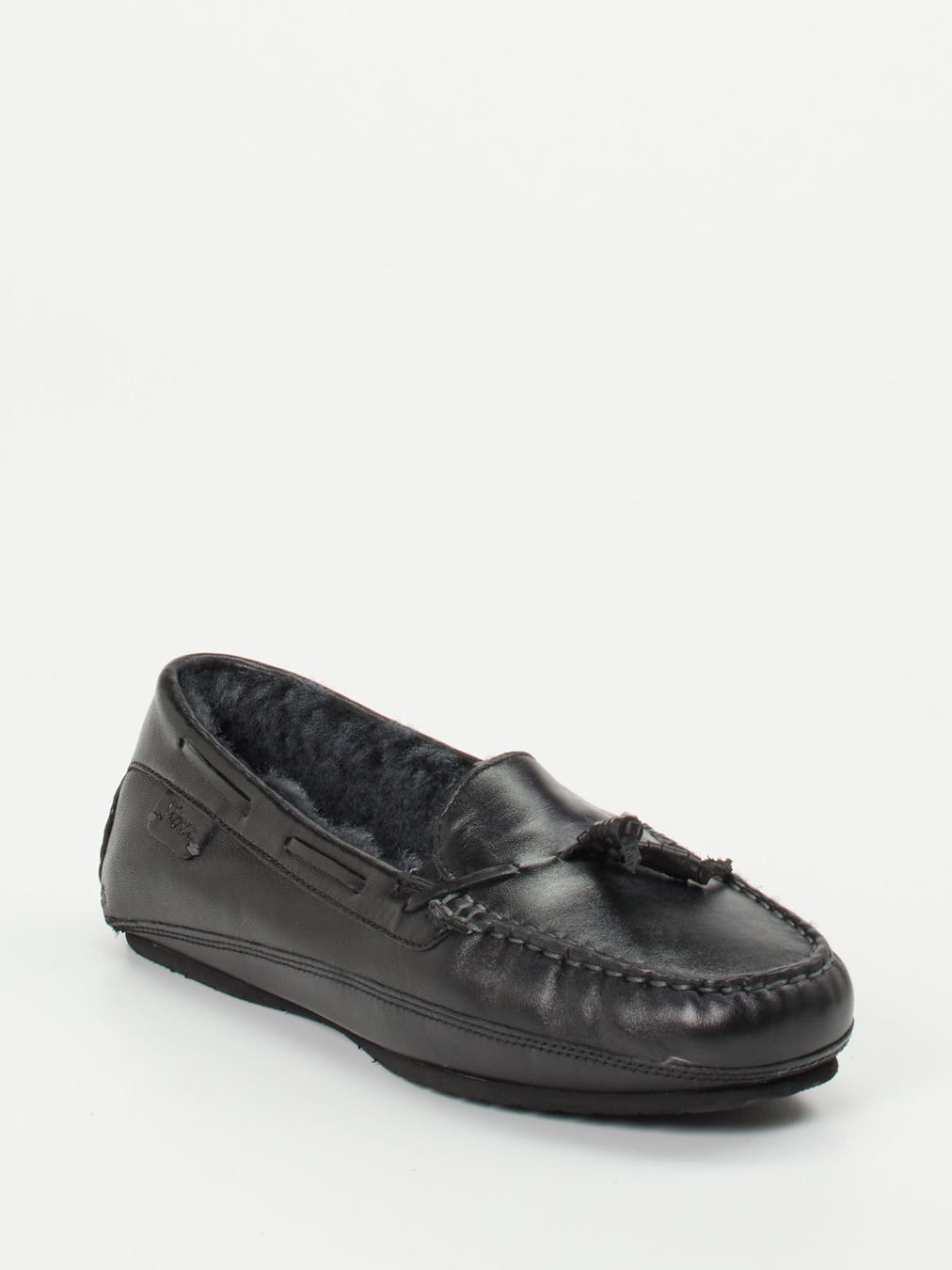 Sioux – Mokassin-Hausschuh aus Kalbleder schwarz
