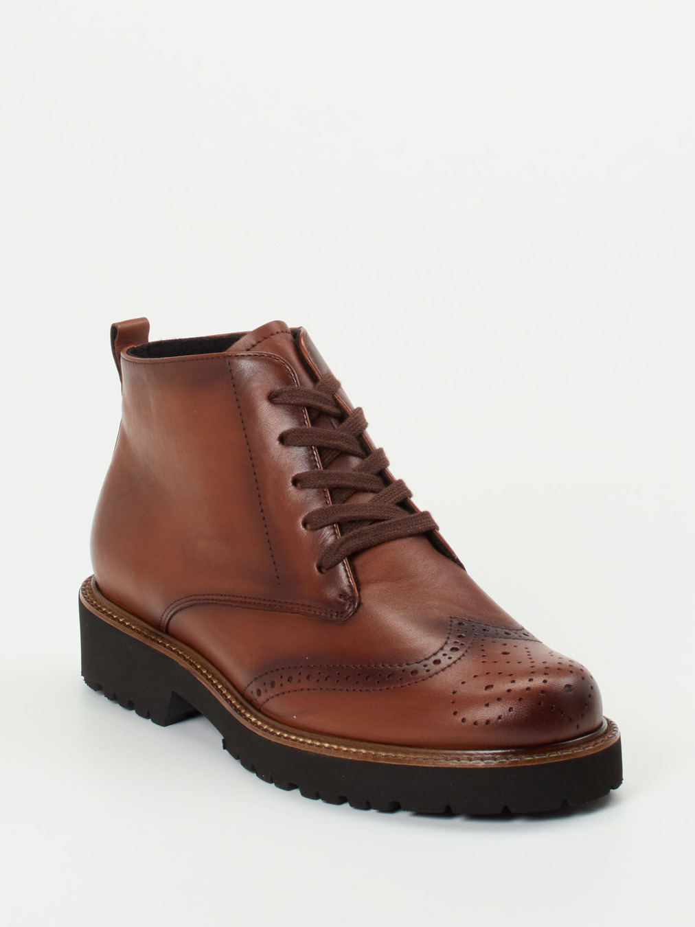 Semler – Brogue-Stiefelette aus Kalbleder braun