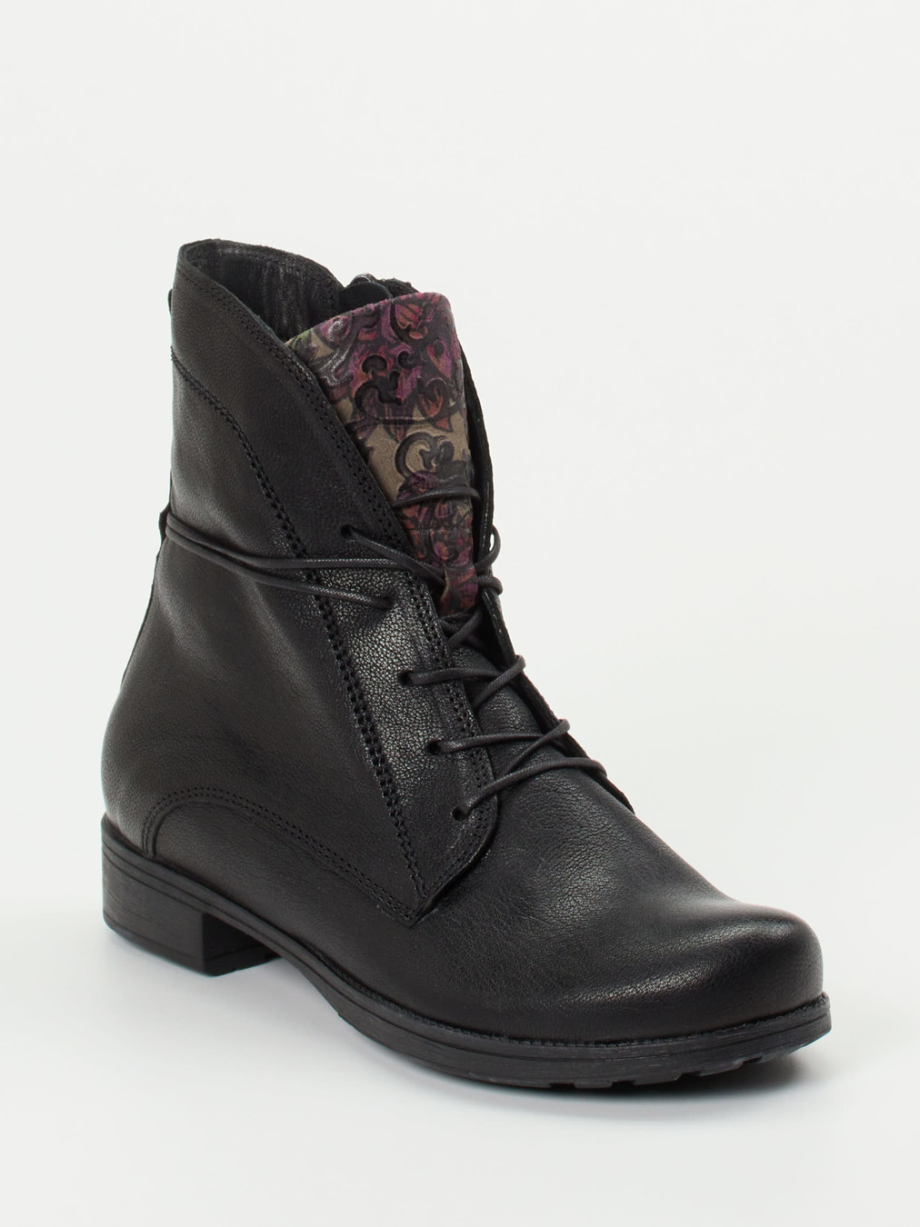 Think – Schnürstiefelette aus Ziegenleder Schwarz