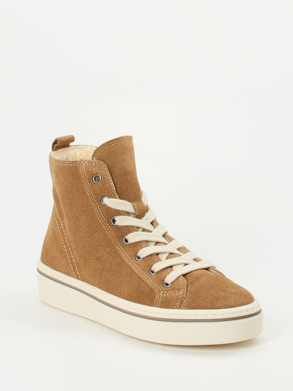Gabor – High-Top Sneaker aus Veloursleder karamellbraun