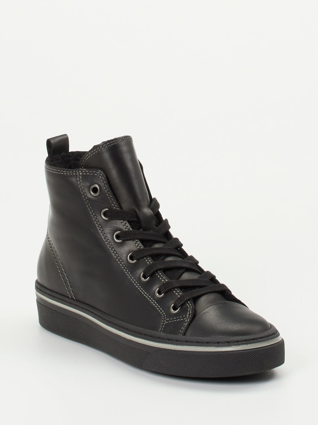 Gabor – High-Top Sneaker aus Kalbleder schwarz