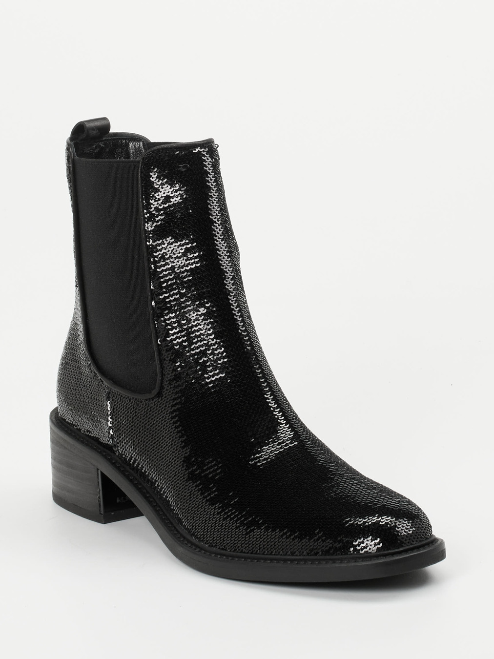 Kennel & Schmenger – Chelsea Boots aus Metallic-Textil Schwarz