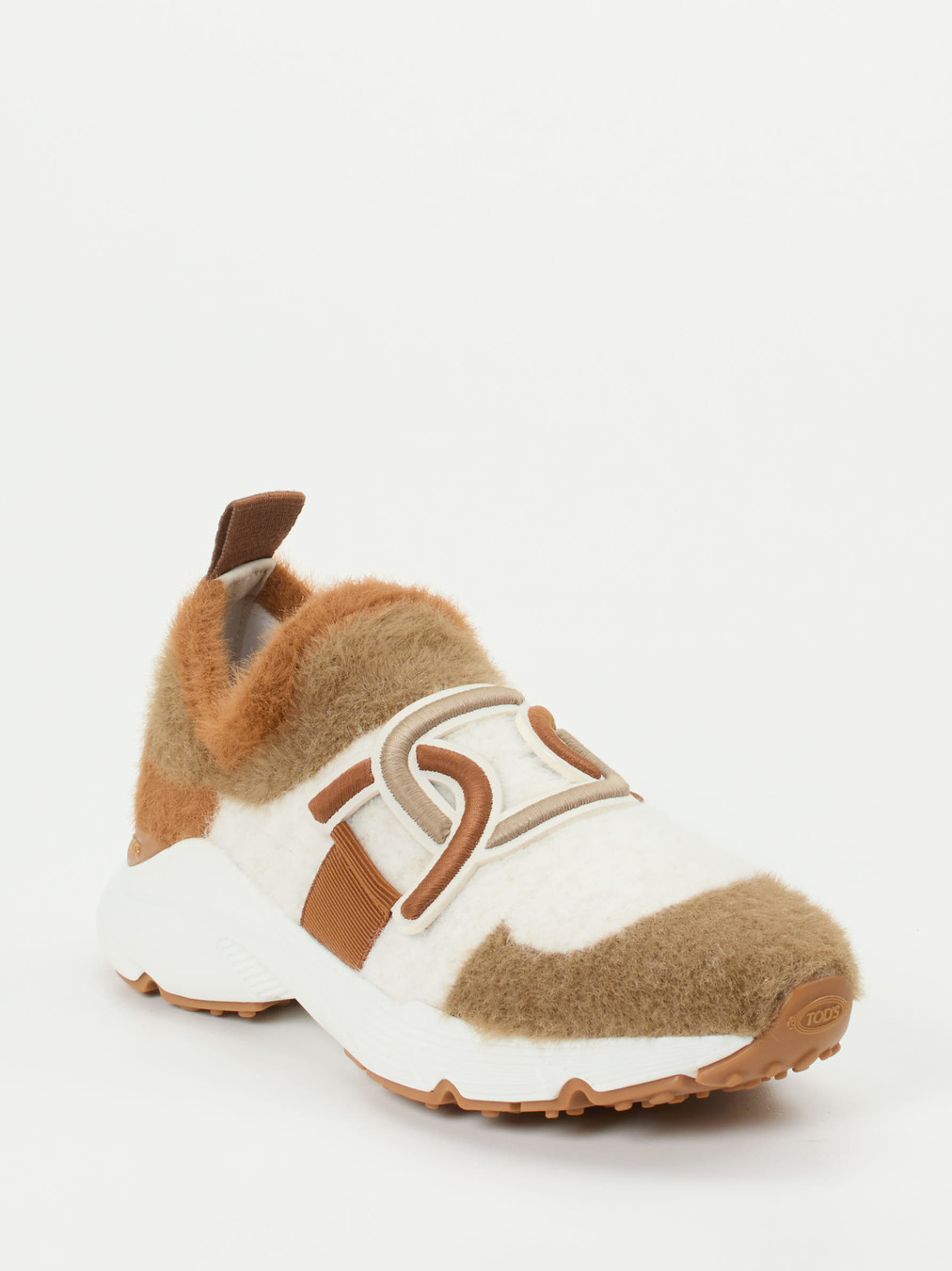 Tod's – Slip-On Sneaker aus Textil in Beige