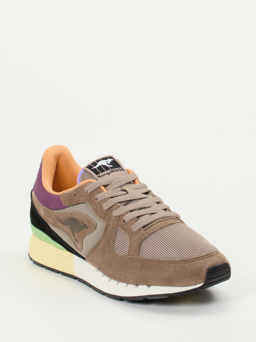 Kangaroos – Retro-Sneaker aus Veloursleder Taupe