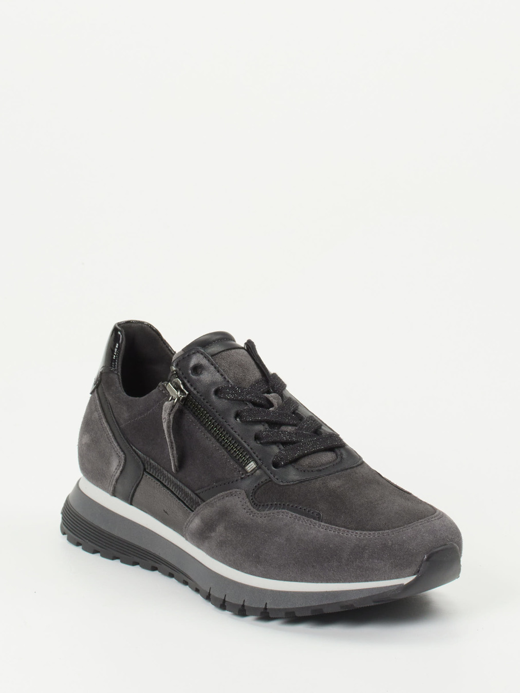 Gabor Comfort – Sneaker aus Veloursleder anthrazit