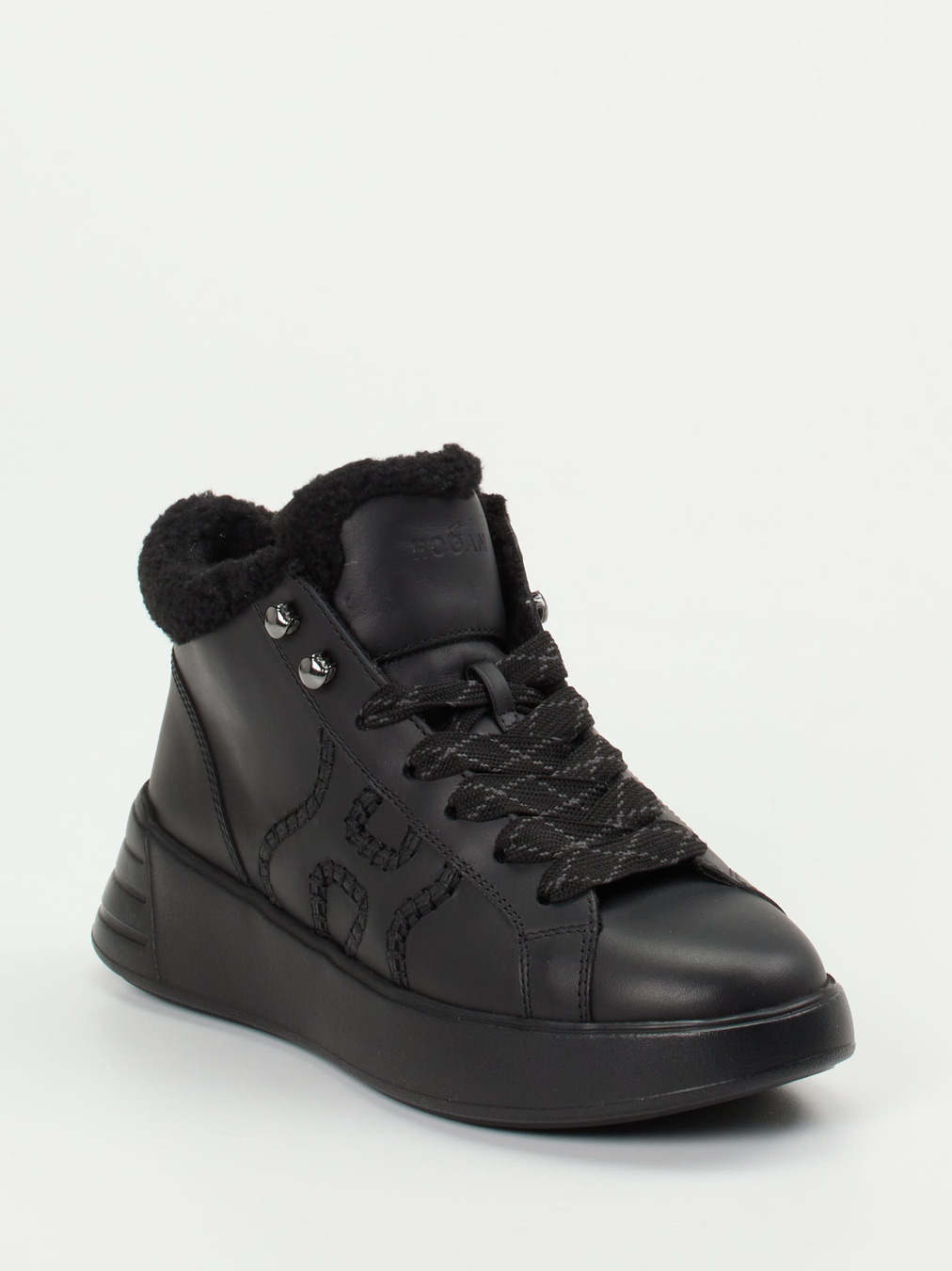 Hogan – Schnürstiefelette aus Kalbleder Schwarz