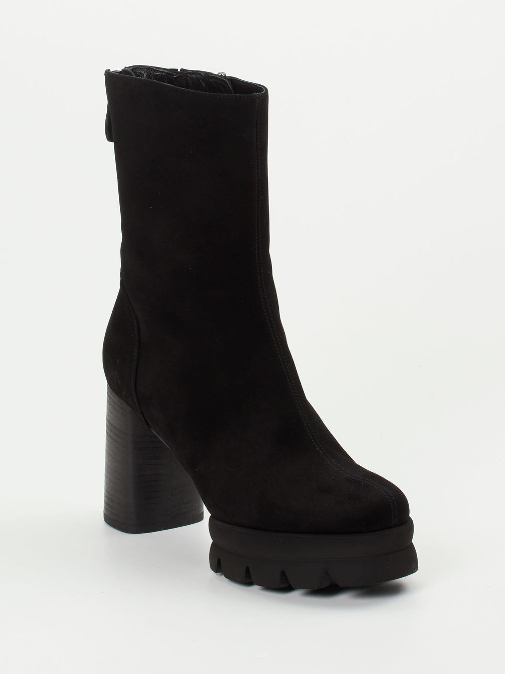 Kennel & Schmenger – Plateau-Stiefelette aus Veloursleder Schwarz