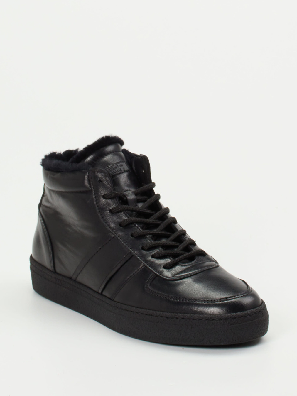 Konstantin Starke – High-Top-Sneaker aus Ziegenleder schwarz