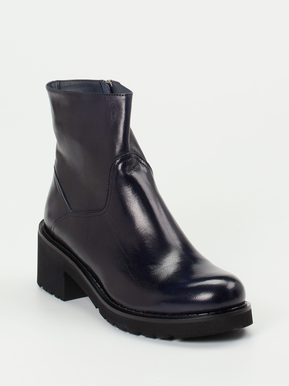 Konstantin Starke – Stiefelette aus Lammleder Tintenblau