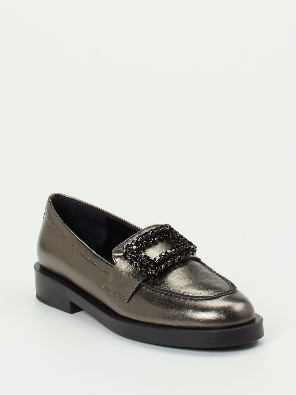 Konstantin Starke – Loafer aus Metallicleder anthrazit