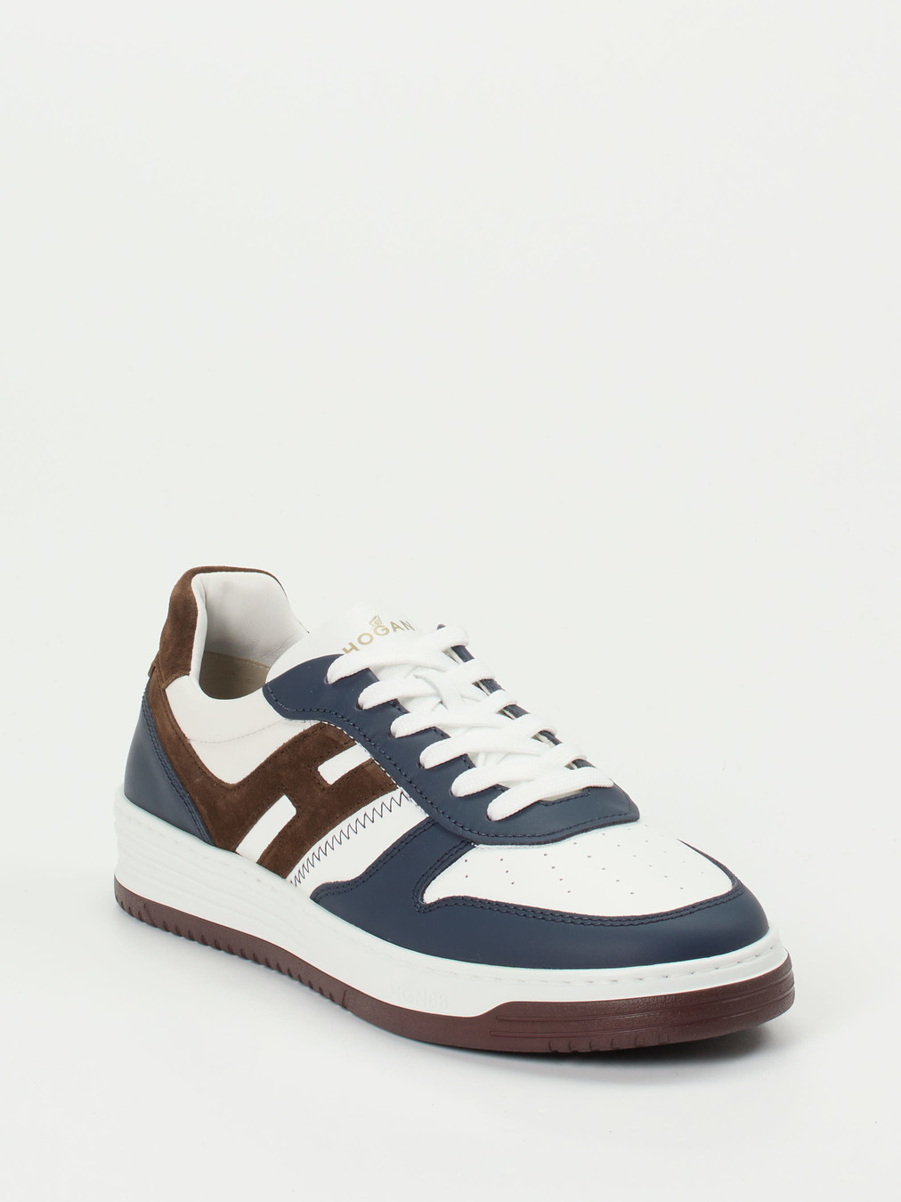 Hogan – Sneaker aus Kalbleder in Weiß-Marine