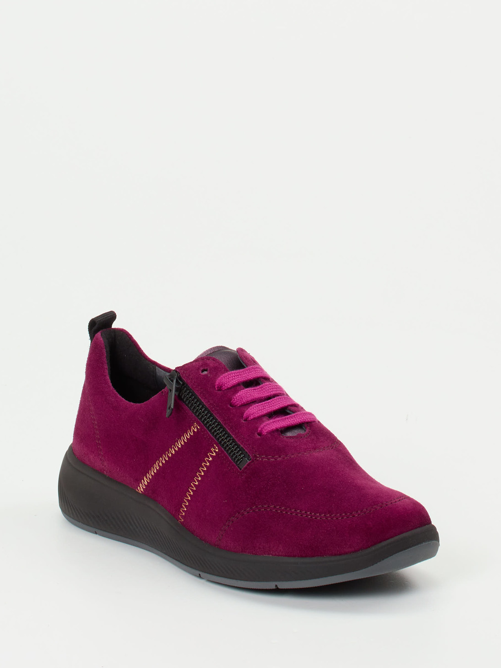 Solidus – Komfort-Sneaker aus Veloursleder Beerenpink