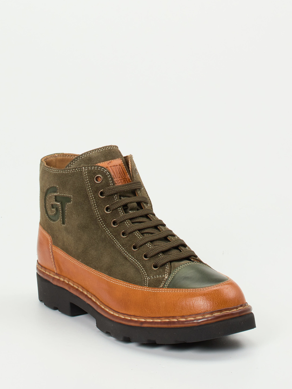 Galizio Torresi – Schnürboots aus Veloursleder olivgrün