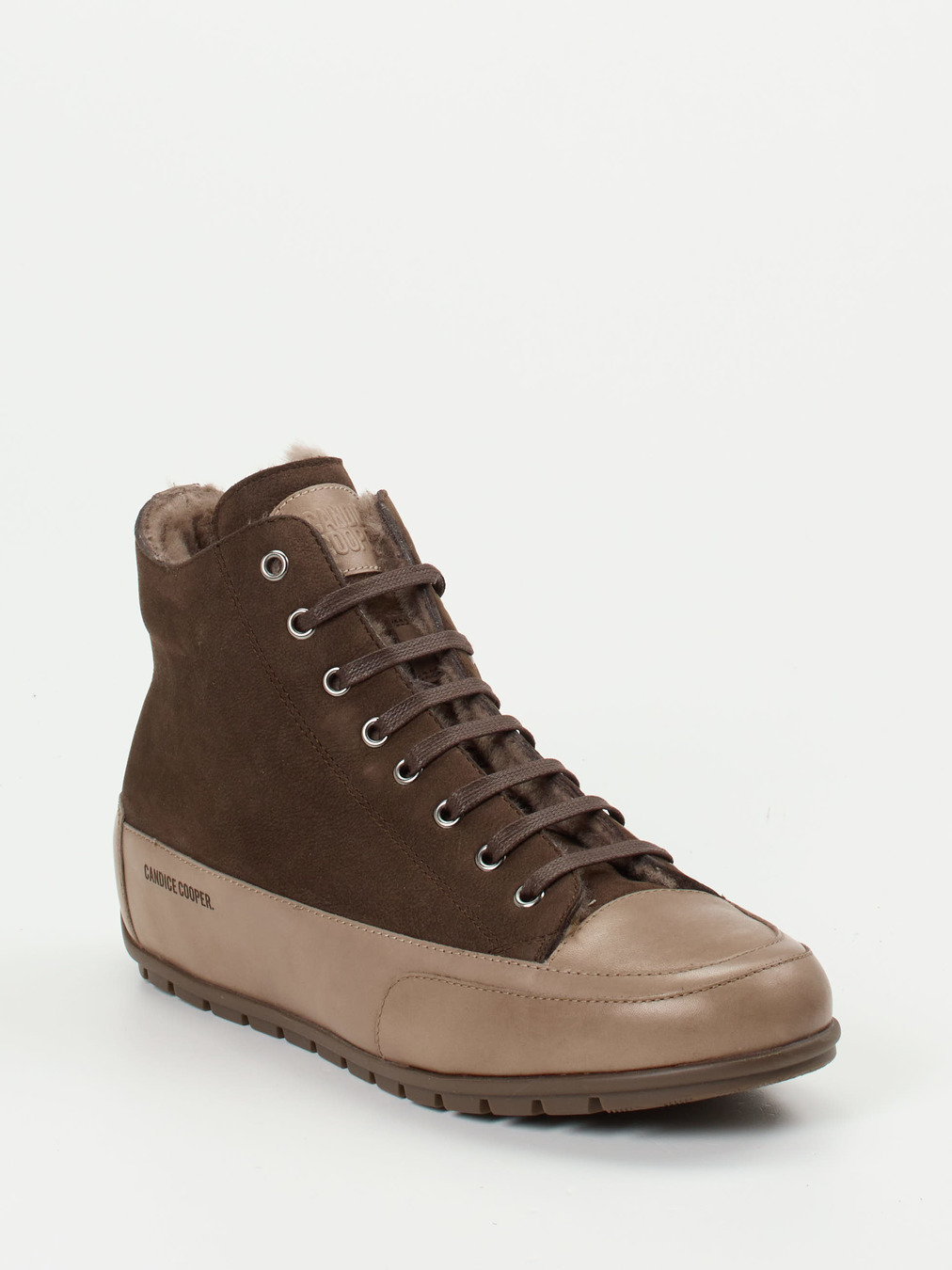 Candice Cooper – High-Top Sneaker aus Nubukleder braun