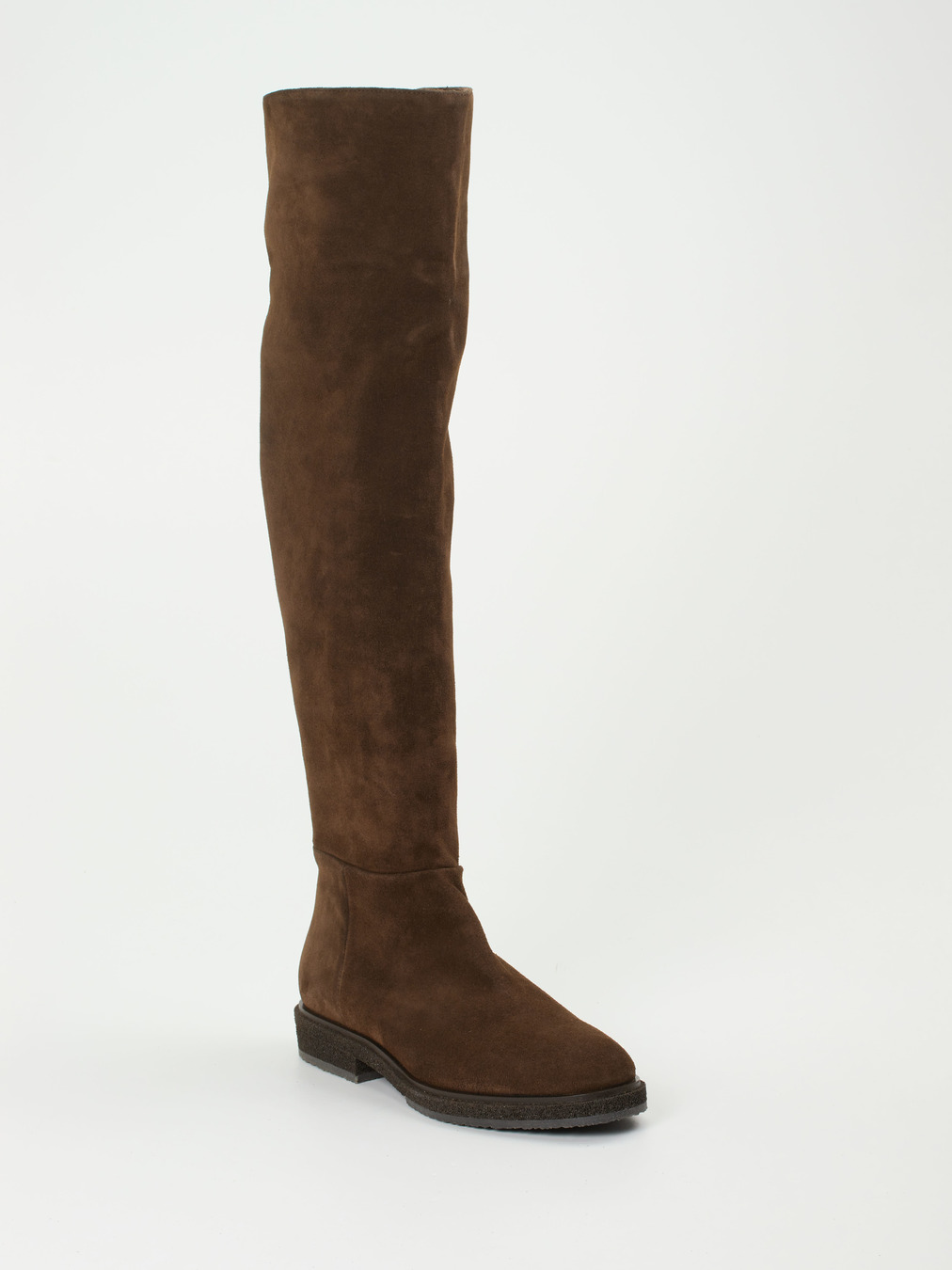 Andrea Puccini – Overknee-Stiefel aus Veloursleder braun