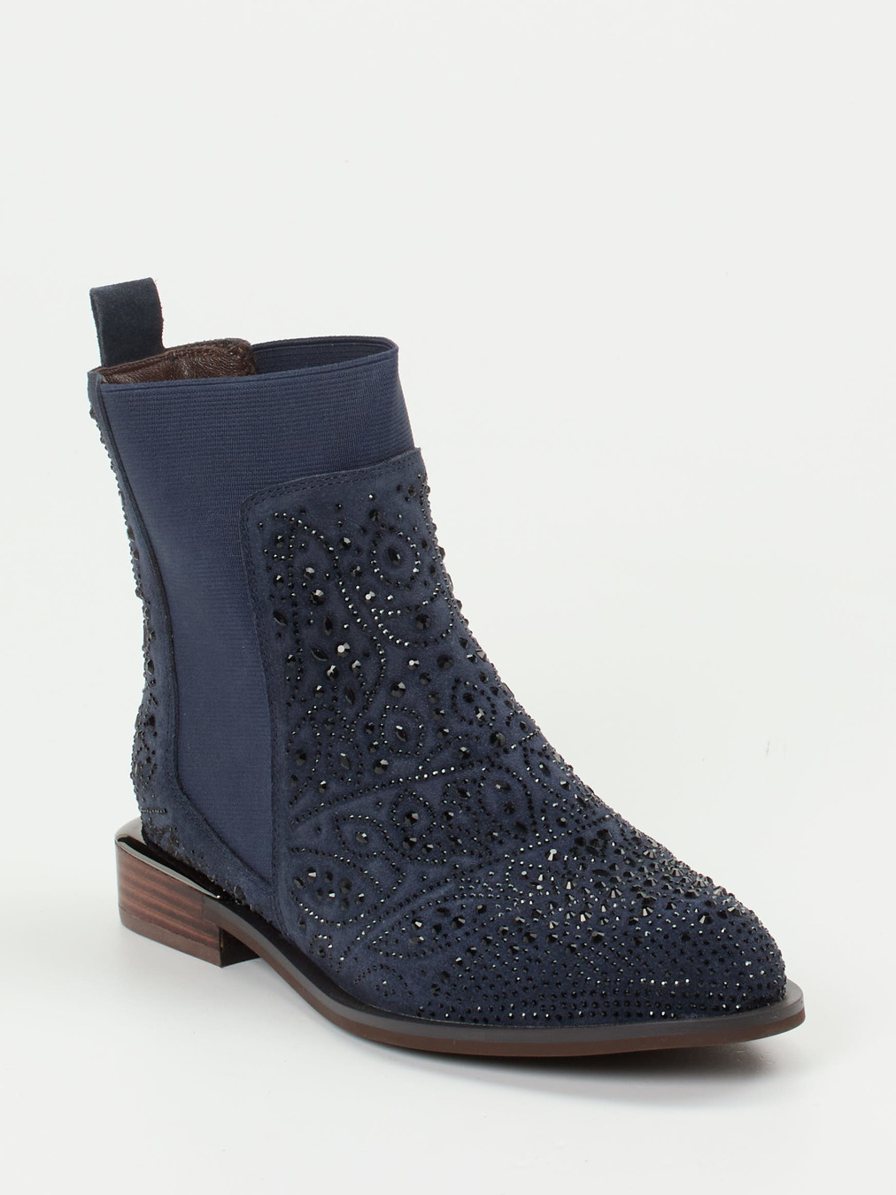 Ralph Harrison – Chelsea Boots aus Veloursleder Dunkelblau