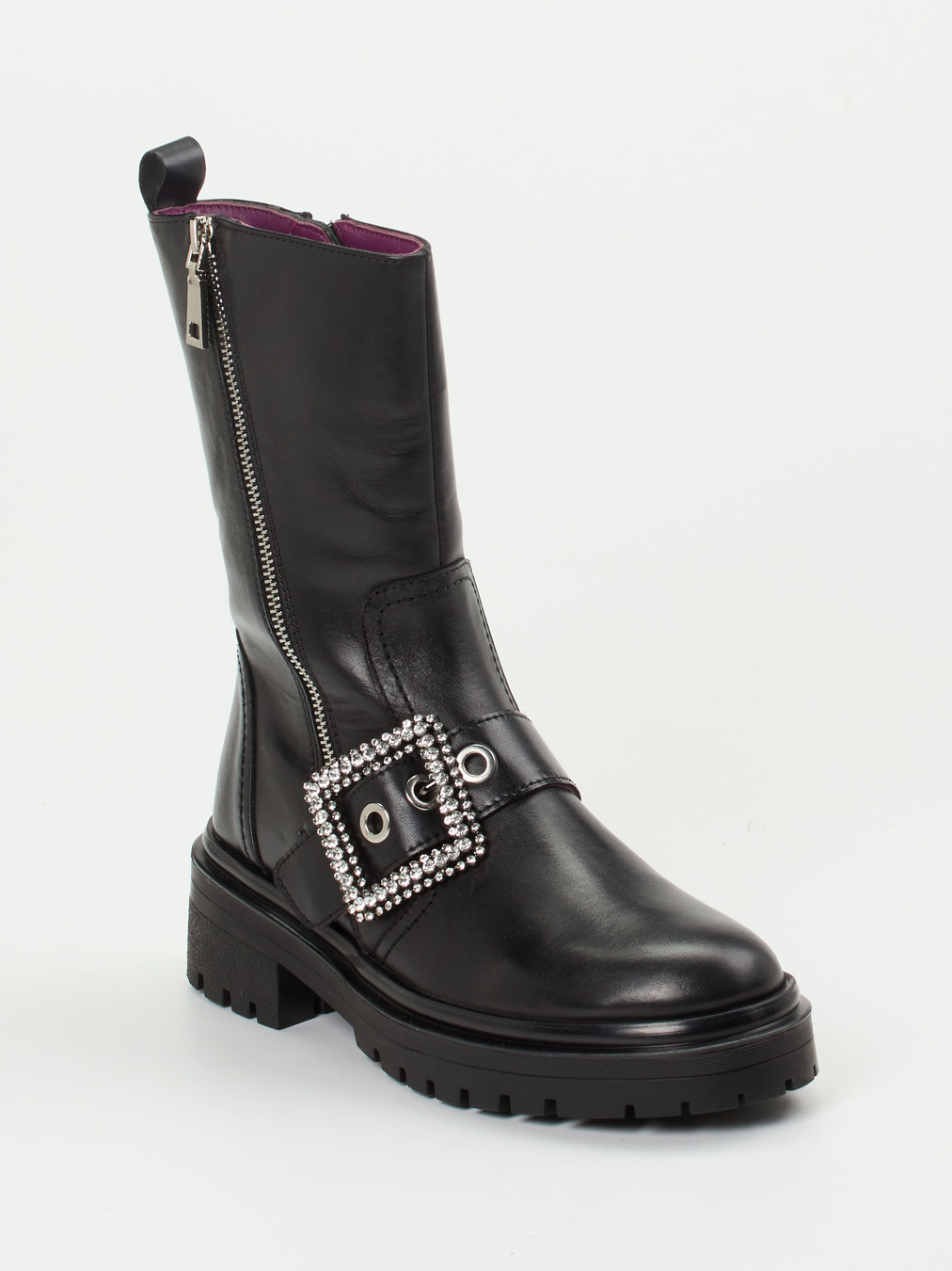 Apepazza – Biker Boots aus Kalbleder Schwarz