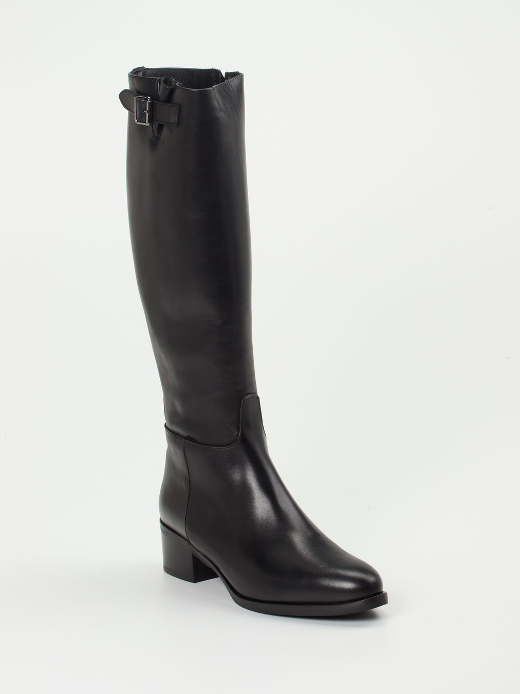 Andrea Puccini – Kniehohe Stiefel aus Kalbleder Schwarz