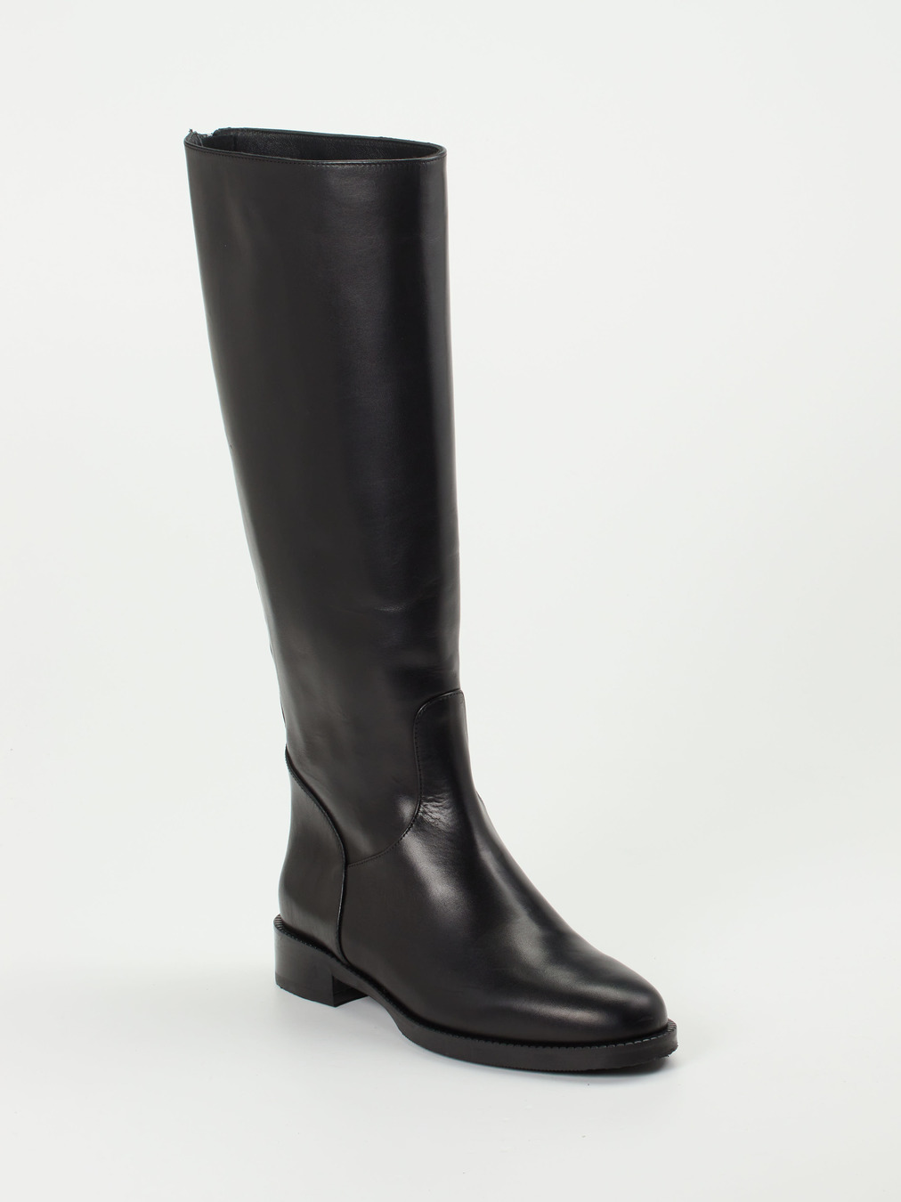 Andrea Puccini – Kniehohe Stiefel aus Kalbleder schwarz